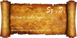 Sztari Dénes névjegykártya